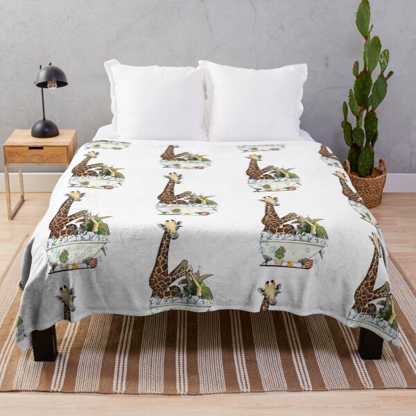 Artikelvorschau, Giraffe sitting in the Bath, Bathroom, funny bathroom art entworfen und verkauft von Wyattdesign.