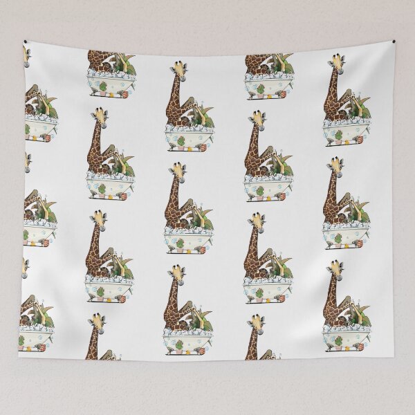 Artikelvorschau, Giraffe sitting in the Bath, Bathroom, funny bathroom art entworfen und verkauft von Wyattdesign.