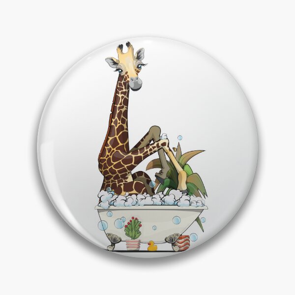 Artikelvorschau, Giraffe sitting in the Bath, Bathroom, funny bathroom art entworfen und verkauft von Wyattdesign.