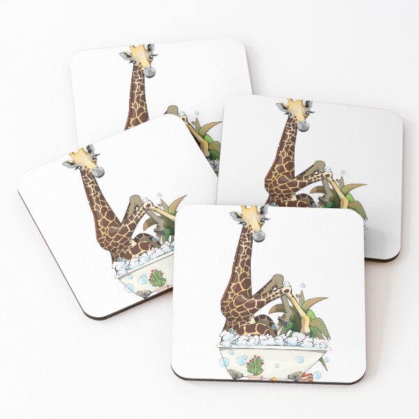 Item preview, Giraffe sitting in the Bath, Bathroom, funny bathroom art designed and sold by Wyattdesign.