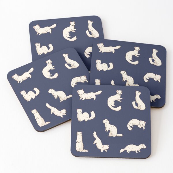 Item preview, Cute cartoon white Ferrets illustration pack  designed and sold by Yarafantasyart.