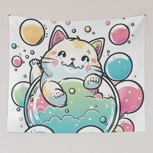 Item preview, Bath Bubble Kitty | Bubble Kitty | Kitty Lover | Colorful Kitty designed and sold by henrique37.