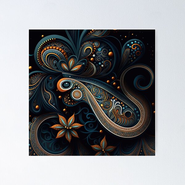 Item preview, futuristic Paisley patterns designed and sold by artyficial-.