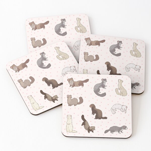 Item preview, Cute cartoon Ferrets illustration pack  designed and sold by Yarafantasyart.