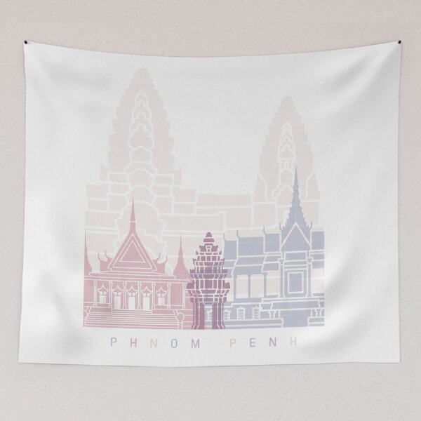 Item preview, PHNOM PENH SKYLINE POSTER PASTEL designed and sold by paulrommer.