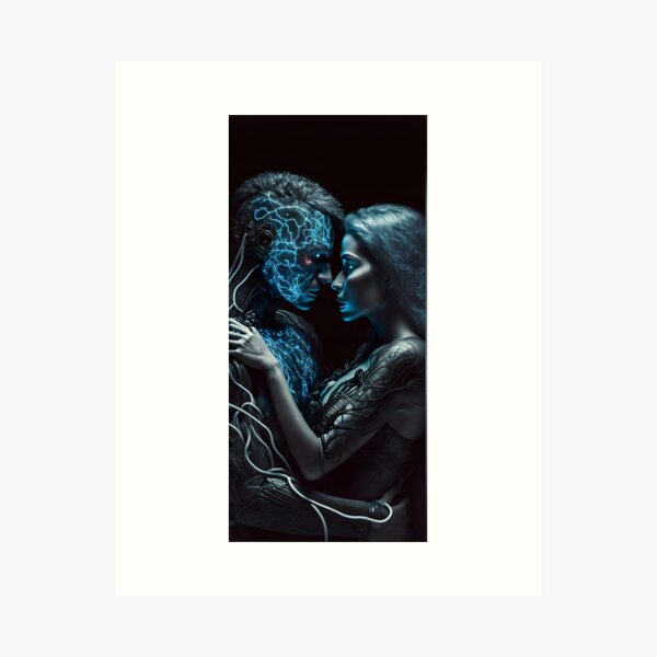 Dynamic Love: A Trending Digital Artwork of a Bonding Couple with Animated Effects" Art Print
