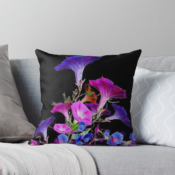 Item preview, PINK-BLUE MORNING GLORIES BLACK GARDEN designed and sold by sharlesart.