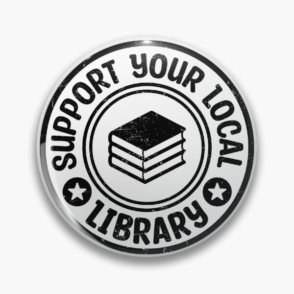 Item preview, Support Your Local Library Black Vintage Stamp designed and sold by bolkibox.