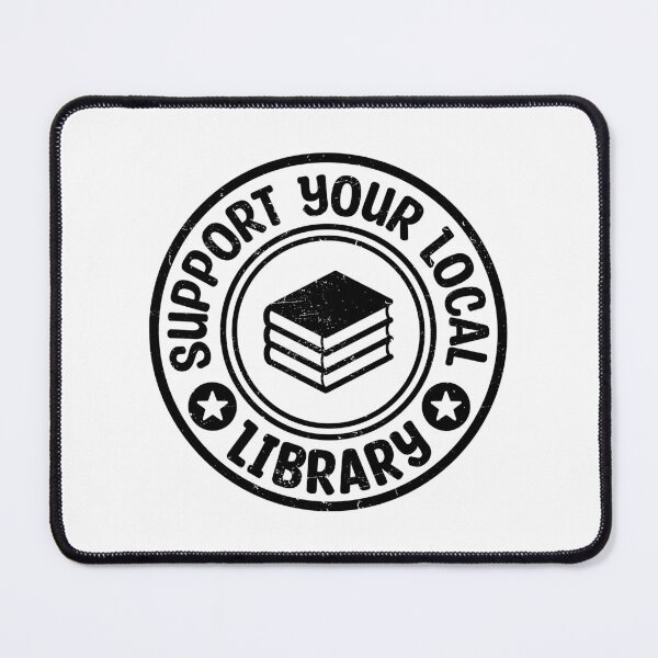 Item preview, Support Your Local Library Black Vintage Stamp designed and sold by bolkibox.