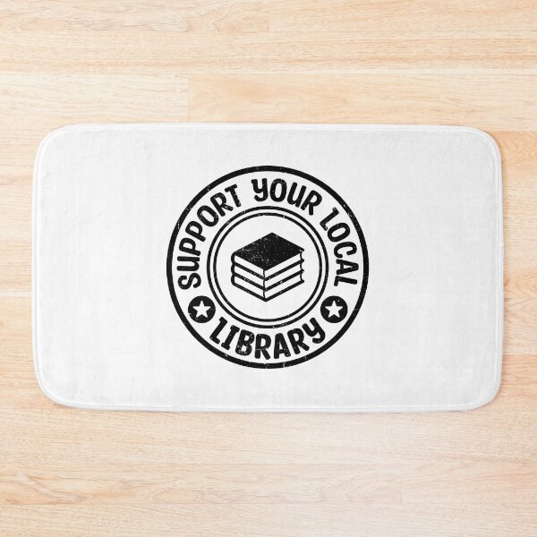 Item preview, Support Your Local Library Black Vintage Stamp designed and sold by bolkibox.
