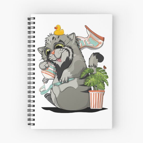 Item preview, Pallas Cat Cleaning teeth, funny cat bathroom art designed and sold by Wyattdesign.