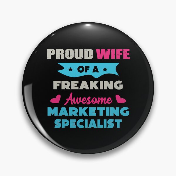 Item preview, Proud wife of a freaking awesome marketing specialist, vintage, funny marketing specialist job ,marketing specialist humor, marketing specialist joke,meme, designed and sold by SGS-.