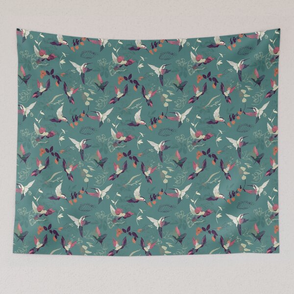 Item preview, Hummingbird Seamless Vintage Colorful Pattern V2 designed and sold by Family Journey with God.