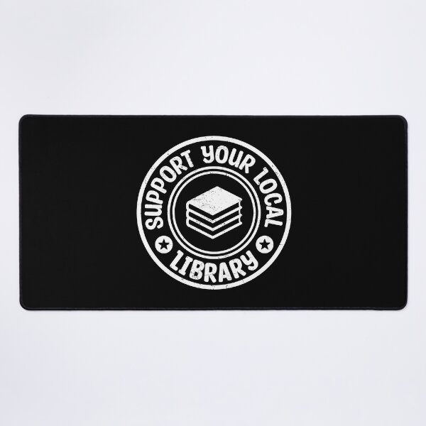 Item preview, Support Your Local Library White Vintage Stamp designed and sold by bolkibox.