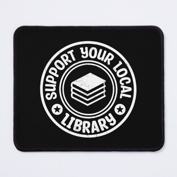 Item preview, Support Your Local Library White Vintage Stamp designed and sold by bolkibox.