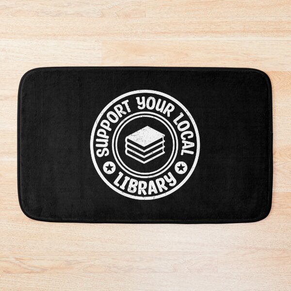 Item preview, Support Your Local Library White Vintage Stamp designed and sold by bolkibox.