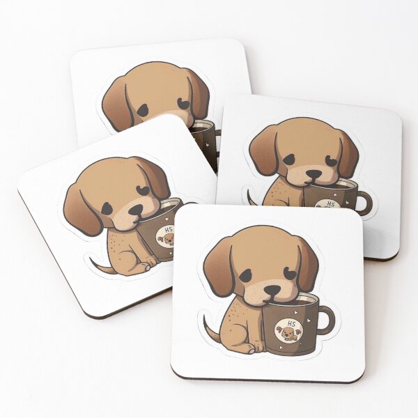 Item preview, Cute Puppy Coffee Mug Sticker designed and sold by Media-DK.
