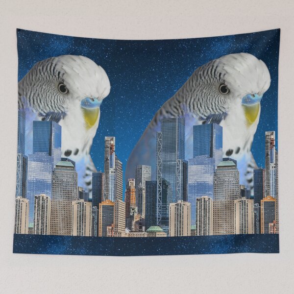 Item preview,  Budgie & Skyscrapers designed and sold by CannyGoods.