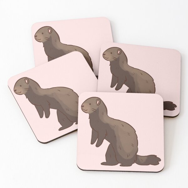 Item preview, Cute brown ferret pet illustration  designed and sold by Yarafantasyart.