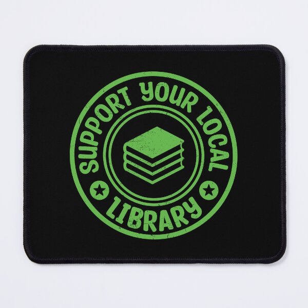 Item preview, Support Your Local Library Green Vintage Stamp designed and sold by bolkibox.