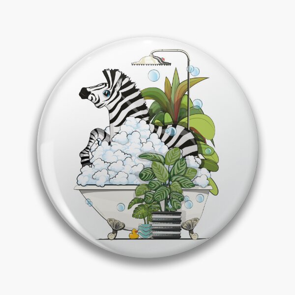 Artikelvorschau, Zebra in Bubble Bath, funny bathroom art entworfen und verkauft von Wyattdesign.