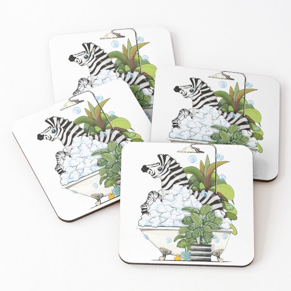 Item preview, Zebra in Bubble Bath, funny bathroom art designed and sold by Wyattdesign.