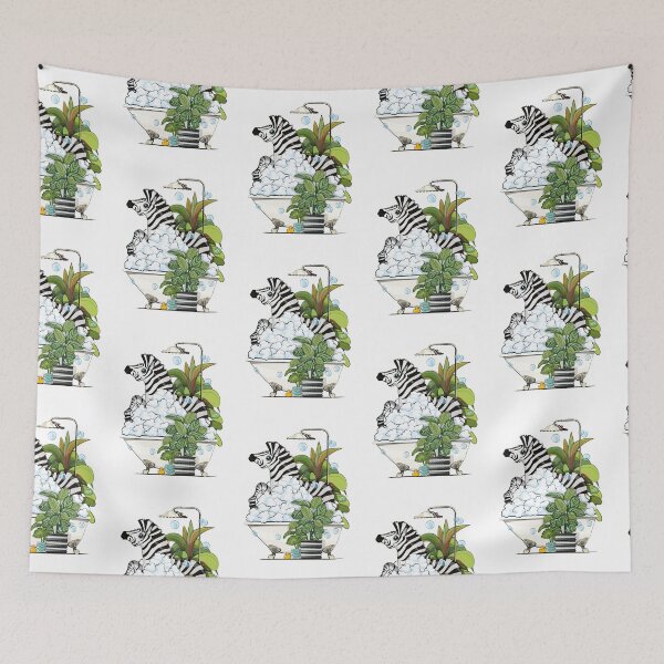 Artikelvorschau, Zebra in Bubble Bath, funny bathroom art entworfen und verkauft von Wyattdesign.