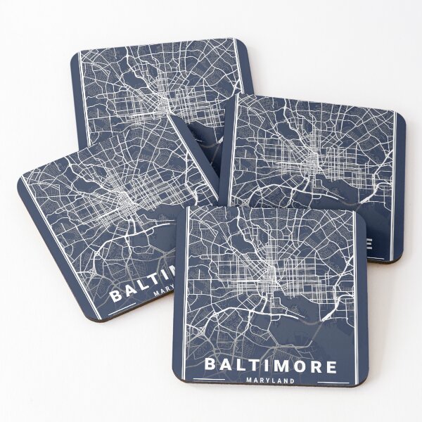 Item preview, Blueprint style map of  Baltimore  designed and sold by More than Myriad.