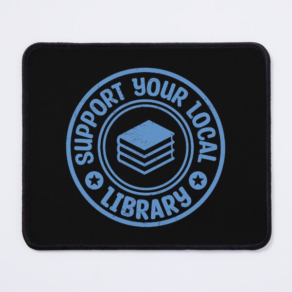 Item preview, Support Your Local Library Blue Vintage Stamp designed and sold by bolkibox.