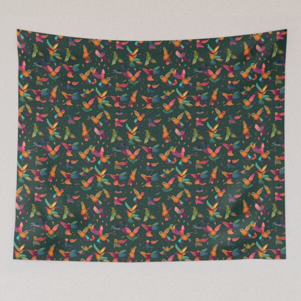 Item preview, Hummingbird Seamless Vintage Colorful Pattern V5 designed and sold by Family Journey with God.
