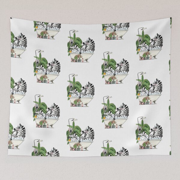Item preview, Zebra reading in the Bath, funny bathroom art designed and sold by Wyattdesign.