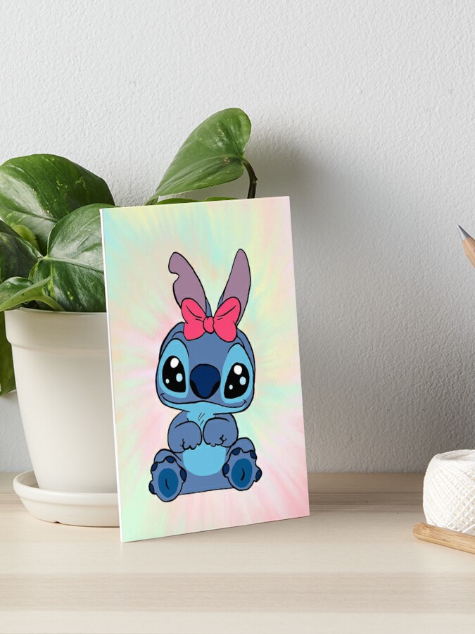 cute Stitch in Bow | Art Board Print