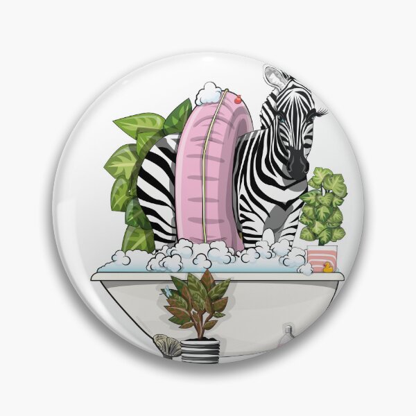 Artikelvorschau, Zebra in the Bath, funny bathroom art entworfen und verkauft von Wyattdesign.