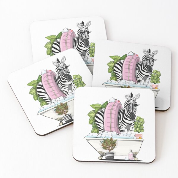 Item preview, Zebra in the Bath, funny bathroom art designed and sold by Wyattdesign.