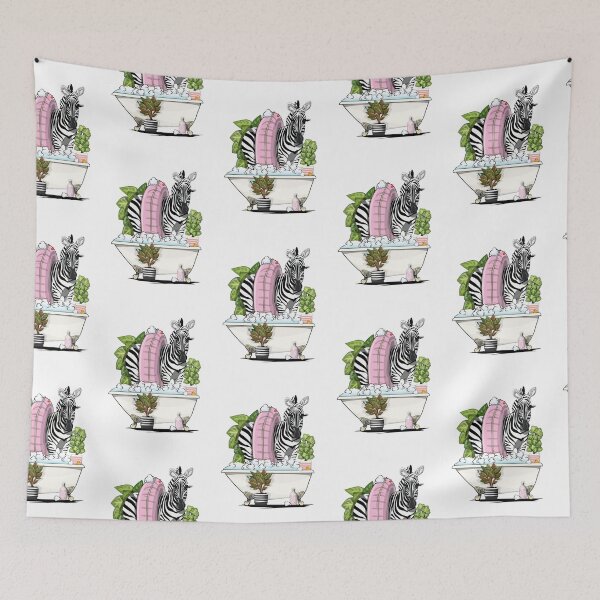 Artikelvorschau, Zebra in the Bath, funny bathroom art entworfen und verkauft von Wyattdesign.