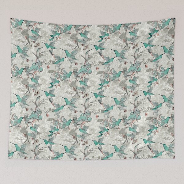 Item preview, Hummingbird Seamless Vintage Colorful Pattern V10 designed and sold by Family Journey with God.