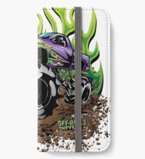 Mud Truck Green Mega Flame iPhone Wallet/Case/Skin