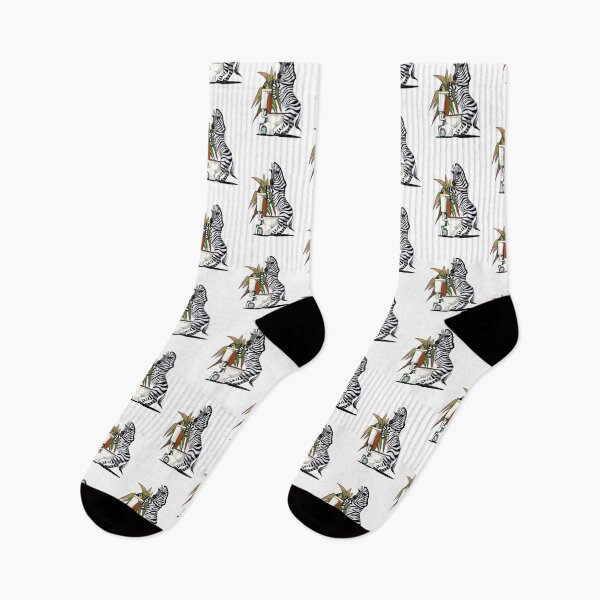 Item preview, Zebra using the Toilet, funny bathroom art designed and sold by Wyattdesign.