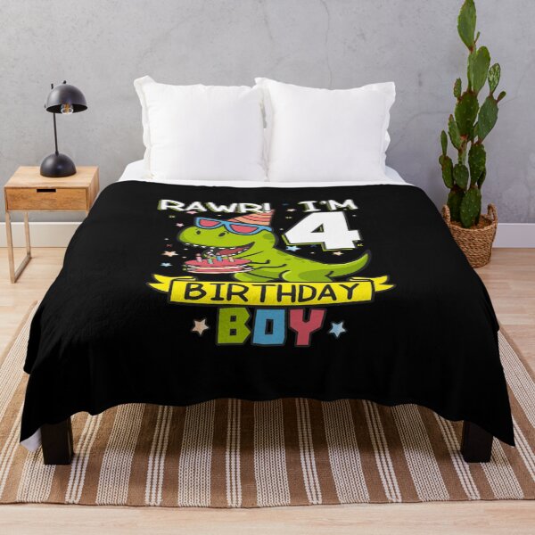 Item preview, Rawr I'm 4 years old T Rex 4th Birthday Boy Dinosaur lover gift designed and sold by alenaz.