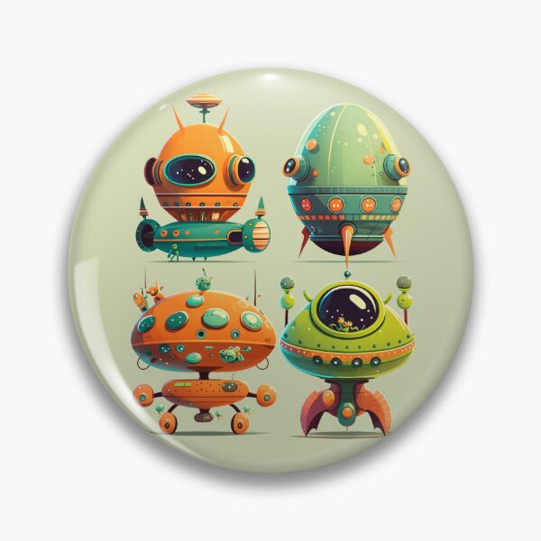 Item preview, Cute Alien Spaceships: Cosmic Companions designed and sold by entwithanaxe.