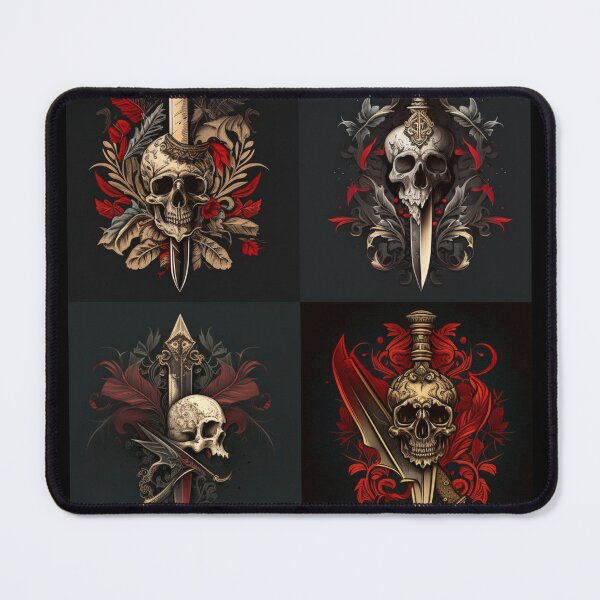 Item preview, Skull and Dagger Grid Print designed and sold by MerikDigital.