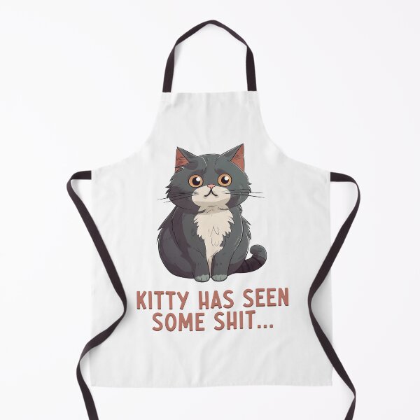 Item preview, Funny Cat - Kitty Has Seen Some Shit - Cute Hilarious Grey Cat designed and sold by JustSimpleUK.
