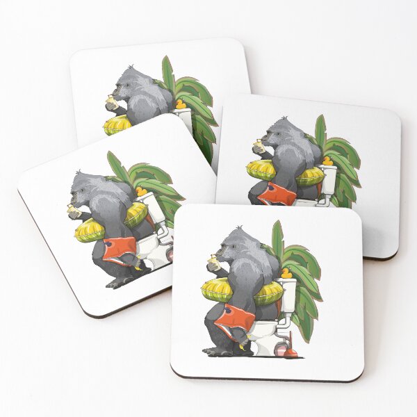 Item preview, Gorilla on the Toilet, funny animal safari bathroom joke designed and sold by Wyattdesign.