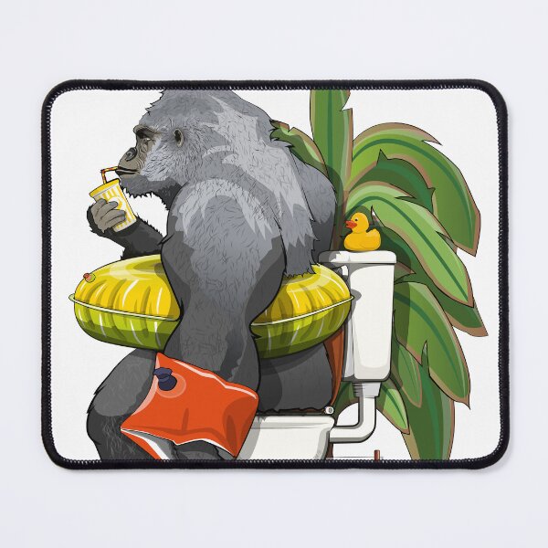 Item preview, Gorilla on the Toilet, funny animal safari bathroom joke designed and sold by Wyattdesign.