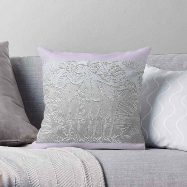 Three graces in white. Throw Pillow
