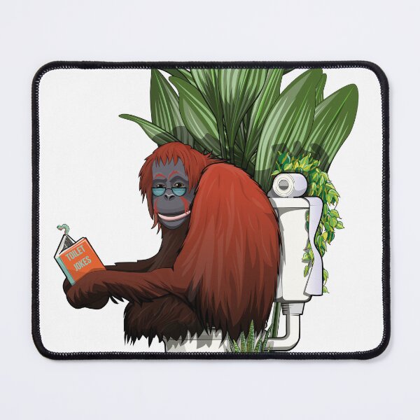 Item preview, Orangutan on the Toilet, funny animal monkey bathroom joke designed and sold by Wyattdesign.