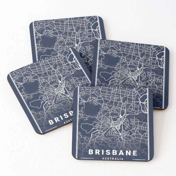Item preview, Blueprint Map of Brisbane Australia Line art  designed and sold by More than Myriad.