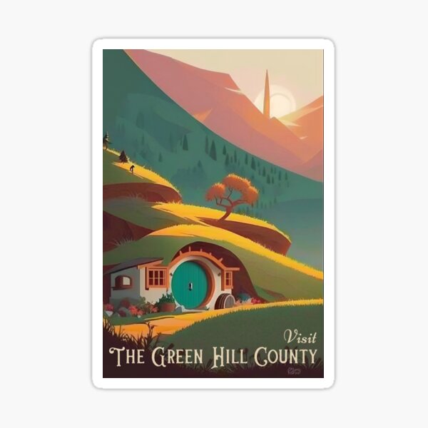 Item preview, Visit The Green Hill County - Travel Poster - Fantasy Funny designed and sold by Fenay Designs.