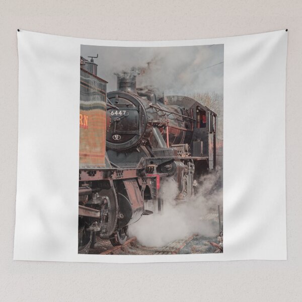 Item preview, 46447 steam train sat behind Large Prairie 4555 in an atmospheric shot designed and sold by duncan1980uk.