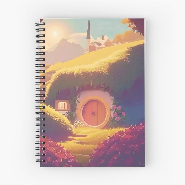 Item preview, Green Hills, Round Doors and Flowers - Travel Poster - Fantasy Funny designed and sold by Fenay Designs.